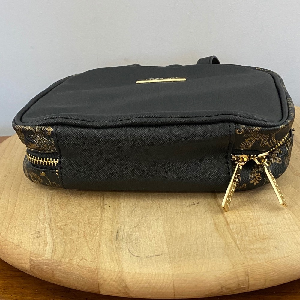 Versace Parfums Black Gold-Tone Travel Makeup Toiletry Case Cosmetic Pouch Bag - Picture 2 of 16